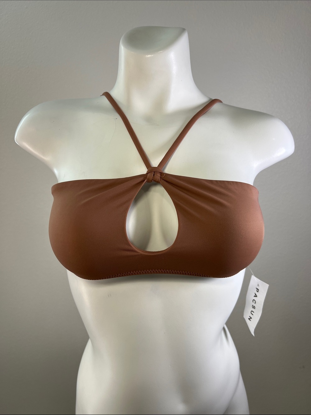 PacSun Rust Brown Knot Keyhole Center Bandeau Bikini Top SMALL